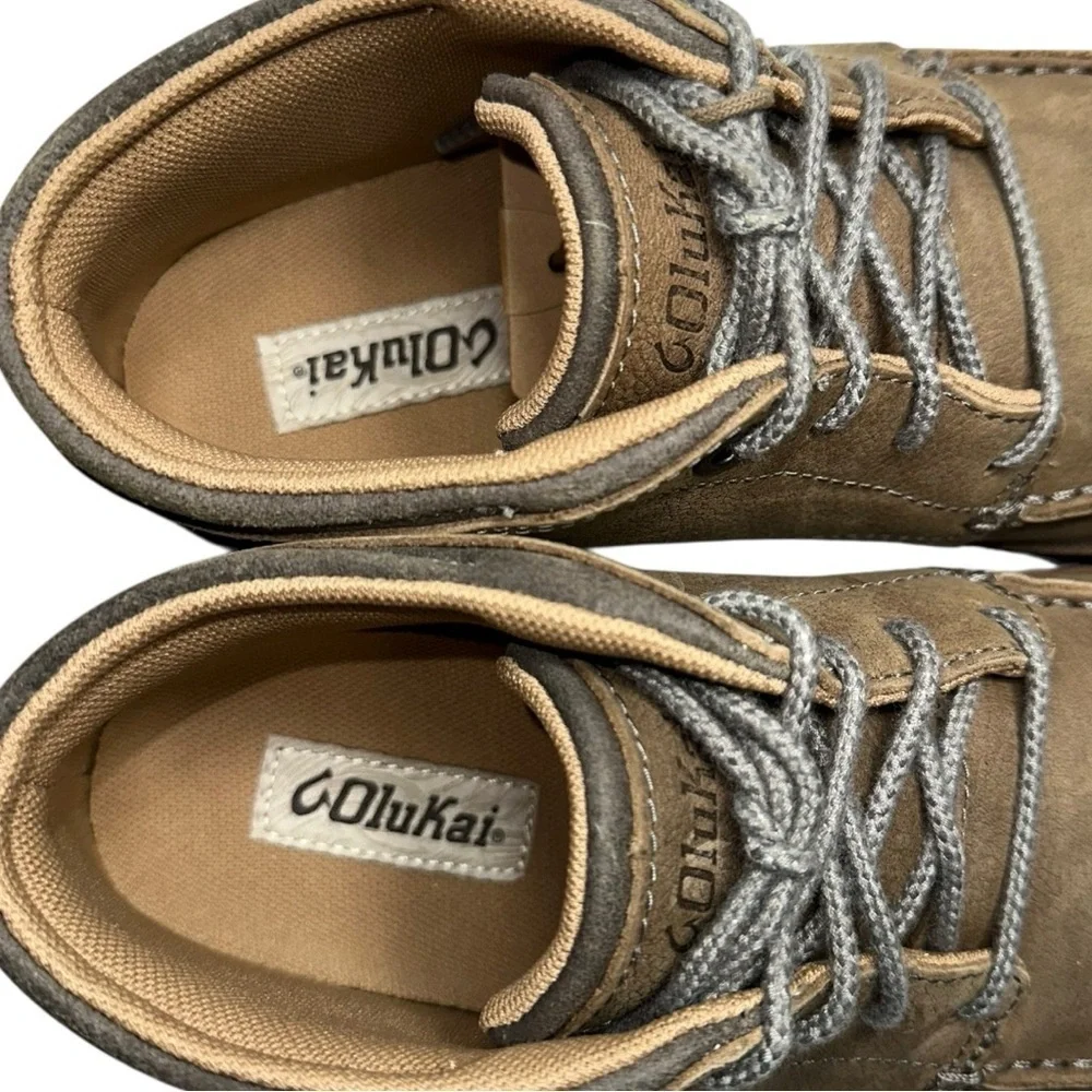 Olukai NWT Men’s Size 7 Storm Gray Dark Wood Hamakua Chukka Boots
